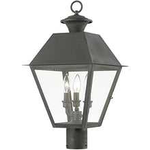 Livex Wentworth 3 Light Outdoor Post Top Lantern 22" Tall Black