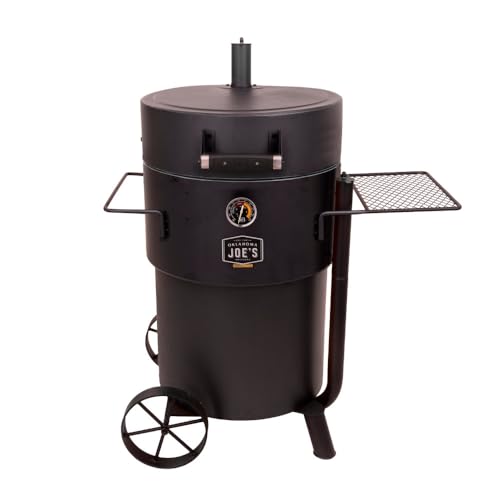 Oklahoma Joe's Bronco Pro 21.5 in. Heavy Duty Charcoal Drum Smoker and Grill with 366 sq. in. Cooking Area in Black