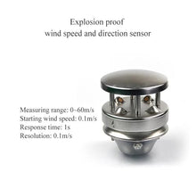 VWS002F Wind Speed Transmitter, Stainless Steel Ultrasonic Anemometer Direction Indicator Digital