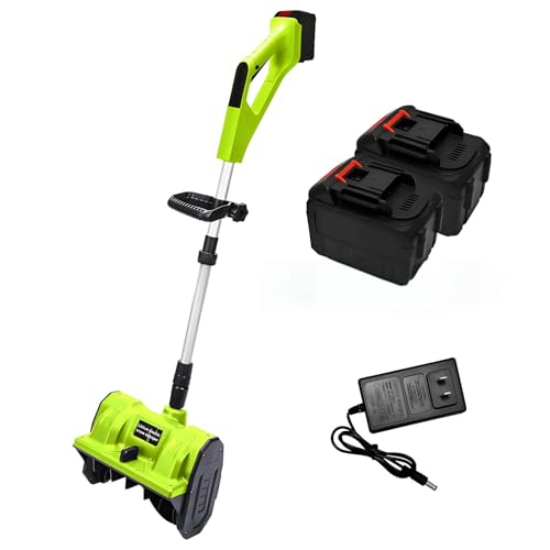 Electric Snow Shovel, Foldable Snow Blower, Easy on Your Back, Snow Thrower with Double Safety Switch, for Driveway Winter Snow Removal(Two Batteries)