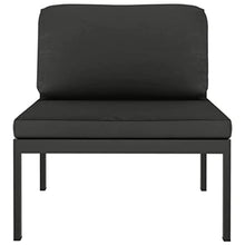 HKQWPBF Modular Aluminum Patio Lounge Set with Cushions and Back Pillows, Anthracite Outdoor Seating for Comfort and Relaxation
