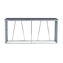 Garden Sheds Firewood Rack, Holder with Roof, Storage, Firewood Stand for Outdoor Backyard Garden Patio Porch, Grey Galvanized Steel Outdoor Storage Sheds