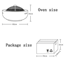 SLGGPJBU Table Top Fire Pit Outdoor BBQ Grill Firepit Bowl Backyard Patio Garden Fireplace Concrete Round and Wood Burning Fire Pit 3 in 1 Fireplace for Bonfire Barbecue, Black