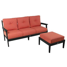 highwood Lehigh 2-Piece Deep Seating Set, with Sunbrella Cushions in Canvas Persimmon, Black Frame