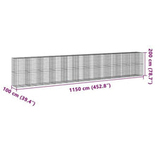 KFPOERTFGD Galvanized Iron Gabion Basket, Heavy Duty Stone Retaining Wall Cage for Landscaping and Garden Decoration, 452.8 x 39.4 x 78.7 Inch Silver Metal Gabion Box