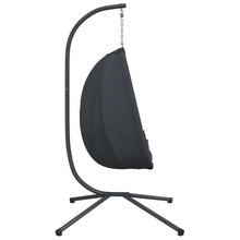 Hanging Egg Chair with Stand, Outdoor Swing Chair with Soft Cushion, Anthracite Steel Frame Hammock Chair for Patio Garden Balcony