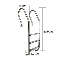 Swimming Pool Escalator Stainless Steel Pool Railing Ladder 3-Step Pedal Pool Ladder Entertainment venues Private Swimming Pools and Public Gymnasiums (Silver 158cm)