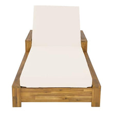 4 PCS Outdoor Chaise Lounge Patio Recliner with Armrests and Cushion, Cream