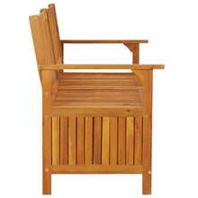 HKTMGDNG Solid Acacia Wood Storage Bench, 58in 3-Seat Outdoor Patio Bench