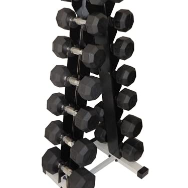 Ader Sporting Goods Octagon Rubber Dumbbells Pair Black