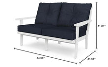 Polywood® Lakeside Deep Seating Loveseat in White/Marine Indigo