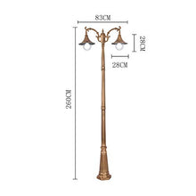 Xinmeiyue Retro Outdoor High Pole Acrylic Lantern E27 - Waterproof Pillar Light for Garden & Street Decor, 2.3m Height, Die-cast Aluminum, 110V, Brass Finish
