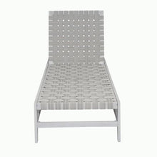 Hassyee Acacia Wood Outdoor Chaise Lounge w/Woven Rope Seat for Poolside, Patio Sun Lounger w/Adjustable Backrest for Garden, Light Grey Sunbed Lounge Chair w/Wooden Frame for Porch, Deck