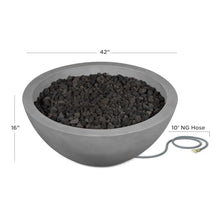 Dustyview 42-in Round Concrete Natural Gas Fire Bowl in Ash by BBQGuys Signature