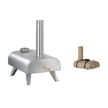 Yioryo Pizza Ovens, 12 Inch Pizza Oven Cooking Wood Fired Pizza Maker Portable Stainless Steel Pizza Grill, Wood Pellet, Silver Portable Party Use(Standard Configuration)