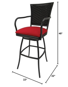 Set of 3 - Outdoor Indoor 30" Bar Stool - Erin on Black Frame