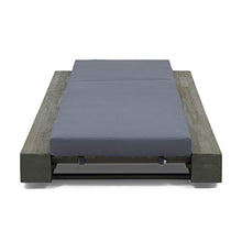 Great Deal Furniture Outdoor Acacia Wood Chaise Lounge Cushion Set of 4 Sandblast Gray Finish, Dark Gray