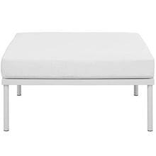 Ergode Harmony Outdoor Patio Ottoman | Weatherproof | Modern Design | Silk Polyester Seat | Powder Coated Aluminum Base | Non-Marking Foot Caps