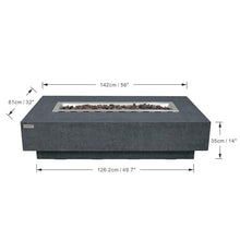 Elementi Hampton Propane Fire Pit Table Cast Concrete 56 x 32-in