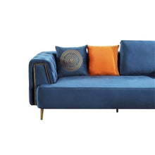 American Eagle Furniture AE-D832 Soft Velvet Fabric Chair Blue