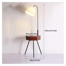 LUYOUBOZHU Floor Lamp 3-Tone LED End Table Lamp with Drawer, Nightstand for Bedroom Living Room(Natural)