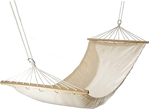 DULASP Hammock Portable Hammock Curved Wooden Spreader Bar Double Rope Hammock for Single Person Perfect for Patio barkyard and Outdoor