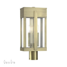 Livex Lighting, 28964-01, Berksford Collection, 2 Light Antique Brass Large Outdoor Post Top Lantern with Clear Glass