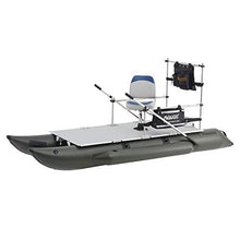 AQUOS Heavy-Duty 11.5FT Inflatable Pontoon Boat with Swivel Seat and Guard Bar Green
