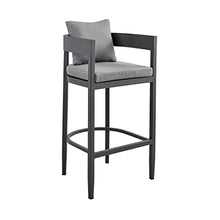Armen Living Menorca Outdoor Patio 5-Piece Aluminum Bar Set Grey