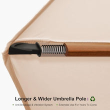 9 Feet Double Top Deluxe Square Patio Umbrella with Steel Plate Base