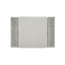 Benzara Yami Outdoor Ottoman, 35 Inch, Gray Woven Resin Wicker, Cushioned Seat