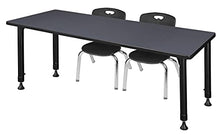 Regency Height Adjustable Mobile Classroom Table Set with 12" Andy Chairs Grey/Black