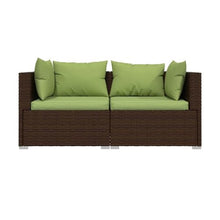 Outdoor Patio Sofa Set - PE Wicker Rattan Sectional Conversation Loveseat with Cushions for Backyard, Porch, Poolside, or Patio - Brown