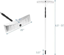 Snow Shovels 21Ft Aluminum Snow Roof Rake with 25 Inch Blade, Roof Snow Rake Removal Tool, Aluminum Adjustable Pole with Anti-Skid Handle for Removing Snow Leaves Debris