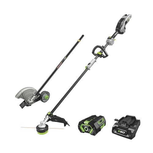 EGO MHC1603 Multi-Head Combo Kit 16-Inch 56-Volt Carbon Fiber String Trimmer with POWERLOAD™ & 8-Inch Carbon Fiber Edger Attachment & 56-Volt Power Head, 4.0Ah Battery and 320W Charger Included