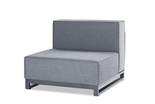 Whiteline Modern Outdoor Living Sensation Indoor/Outdoor Modular in Grey Acrylic Fabric with TPU Coating Aluminum Frame. Include one Decoration Pillow 18"x18" in White. Each Chair Sold Separately