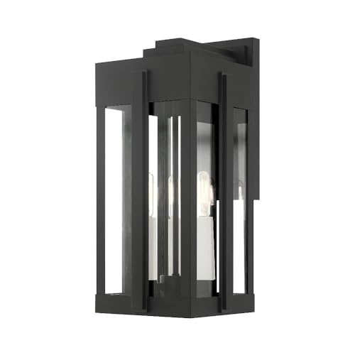 Bailey Street Home 3 Light Outdoor Wall Lantern Art Deco Black