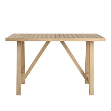 Armen Living Delfina 63" Rectangular Outdoor Dining Table in Natural Eucalyptus – Seats 4