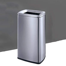 Large Waste Recycling Compost Bins Stainless Steel Trash Can Outdoor Dustbins for Hotel Lobby Elevator Shopping Mall (Color : Black Size : 12.61 * 10.24 * 27.58inchs) (Silver 12.61*10.24*27.58inchs)