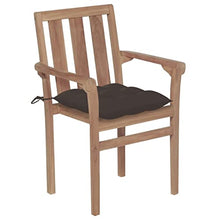 LKJephalotrop 8 Piece Stackable Teak Patio Dining Chairs Set, Taupe Cushion Outdoor Chairs for Garden Terrace Balcony, Solid Wood 17.7" Leg Backyard Furniture, Assembled 27.43 lbs Each