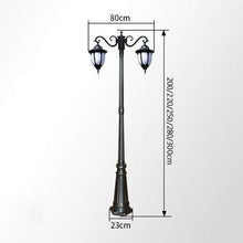 2-Lights Antique Victoria Street Light Retro Ip54 Waterproof Aluminum Metal Pillar Lantern Outdoor Landscape High Pole Post Lighting E27 Courtyard Park Lawn Column Road Post Lamp Individualit ( Heig