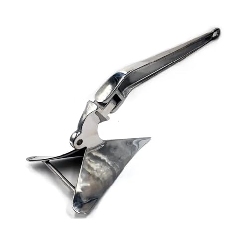 MarineNow Stainless Steel CQR Boat Anchor Hinged Plow Style 44 LBS