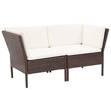 HNSMFPRE 6 Piece Patio Lounge Set with Cushions, Modular Outdoor PE Rattan Brown Seating for Patio