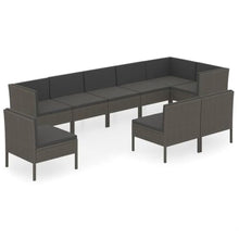 RJPLMFV 9 Piece Patio Lounge Set Gray with Cushions