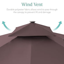 Best Choice Products 10x10ft Cantilever Patio Umbrella w/Base Included, Solar LED Lights 360 Rotation Large Offset Hanging Outdoor Shade for Deck Pool Backyard w/Stand – Deep Taupe