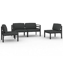 HEFZGDB 4 Piece Patio Lounge Set with Cushions Aluminum Anthracite Outdoor Patio Furniture Set Patio Furniture Set Patio Table and Chairs Set Suitable for Garden, Living Room, Poolside.