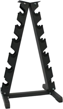 Gronk Fitness A-Frame Dumbbell Rack 6-Tier with 5-30lb Rubber Hex Dumbbells Black