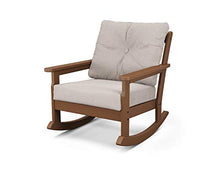Polywood® Vineyard Deep Seating Rocking Chair in Teak/Dune Burlap
