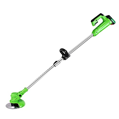 Lawn Mowers Rotary Lawn Mower Electric Rechargeable Household Small Lawn Mower Multifunctional Lithium Battery Lawn Mower for Agriculture and Gardening (Green Battery*1)