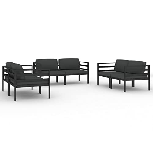 HGKMBRY 4-Piece Aluminum Outdoor Furniture Set with Polyester Cushion Patio Seating and Foam-Filled Cushions for Outdoor Comfort